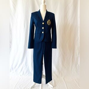 Vintage Ralph Lauren Navy Blue Blazer & Pants Set (90’s Style)